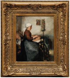 Robert Frank-Krauss (1893-1950) - Framed Oil, At the Spinning Wheel