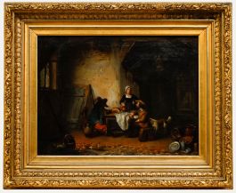 Manner of David Teniers the Younger (1610-1690) - 1845 Oil, In the Tavern