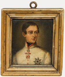 German School Miniature - 19th Century Oil, Emperor Franz Joseph I