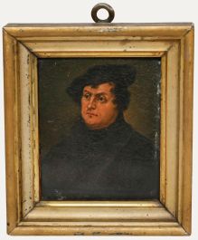 German School Miniature - 19th Century Oil, Martin Luther