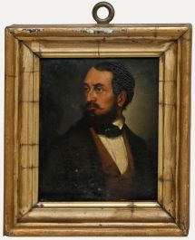 German School Miniature - 19th Century Oil, Heinrich von Treitschke