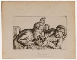 Thomas Sanders after John Collier (1708-1786) -18th Century Engraving, Drunkards