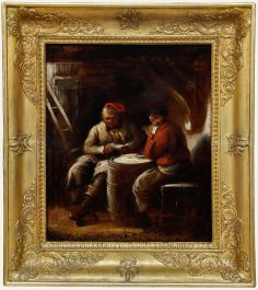 Framed 19th Century Oil - A Winning Hand