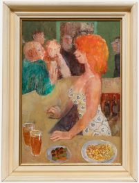 Richard Sorrell (b.1948) - Framed 20th Century Oil, Barmaid