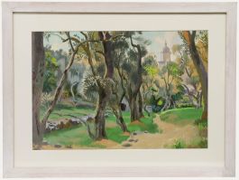 Hans Feibusch (1898-1998) - Mid 20th Century Gouache, Resting in the Shade