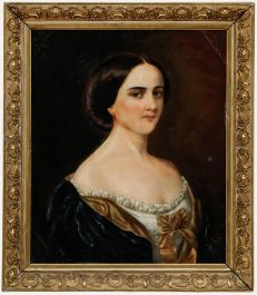 Mid 19th Century Oil - Portrait of a Fashionable Lady