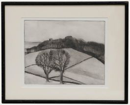 Framed 20th Century Etching - The Old Castle
