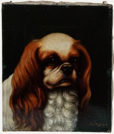 Albert Haug - 1908 Oil, Cavalier King Charles Spaniel