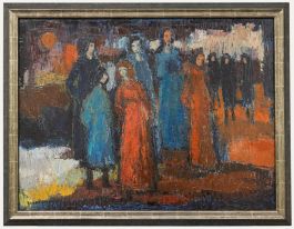 Guus Sundermeijer-Rincker (1923 -2024) - Framed Oil, Gathered Assembly
