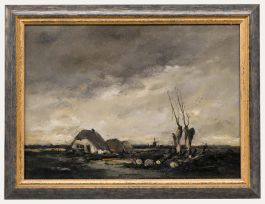 Antoon Markus (1870-1955) - Early 20th Century Oil, Farm and Windmill