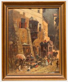 After Carl Spitzweg (1808-1885) - Early 20th Century Oil, Zirl Customs Station