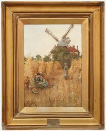 Albert Kinsley - Early 20th Century Oil, The Mill Cornfield