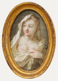French School 18th Century Gouache - Nue Vestale