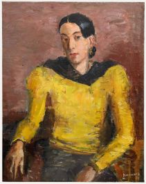 Paul Hannaux - Mid 20th Century Oil, La Femme au Corsage Jaune