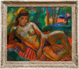 Paul Hannaux - Mid 20th Century Oil, Nude Woman