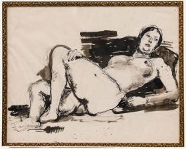Paul Hannaux - Mid 20th Century Pen and Ink Drawing, Female Nude Study