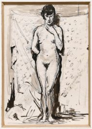 Paul Hannaux - Framed Mid 20th Century Pen and Ink Drawing, Backed by Sheets