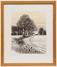 Kathleen Caddick - Framed Contemporary Etching, Winter Walk