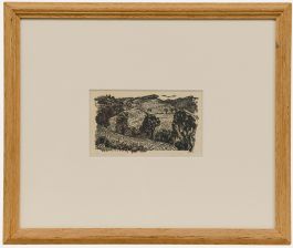 Robert Ball - 20th Century Wood Engraving, I Saw Three Hills