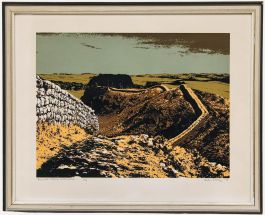 Charles Oakley - Framed 20th Century Lithograph, Roman Wall, Holbank