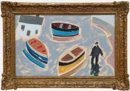 St Ives School Contemporary Oil - Three Boats