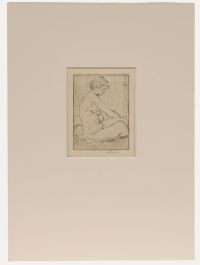 Anne Rees-Mogg - Mid 20th Century Etching, Nude in Profile