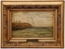 Christian Eckardt - Framed Late 19th Century Oil, View From the Shore