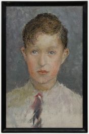 Impressionist Early 20th Century Oil - School Boy in Uniform