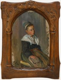 M. B. - 1898 Oil, Portrait of a Young Girl