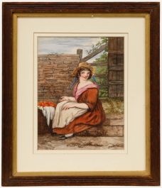 19th Century Watercolour - The Fruit Seller