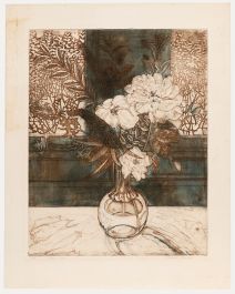 Richard Bawden - Mid 20th Century Etching, Roses & Lilac