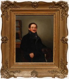 19th Century Oil - Portrait of a Gentleman and His Dog