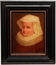 19th Century Oil - Girl with Ruff
