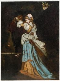 19th Century Oil - Lovers at Dusk