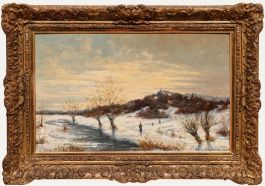 Louis Hagemann - Early 20th Century Oil, Winter Landscape
