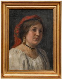 August Heyn - Late 19th Century Oil, Portrait of a Woman