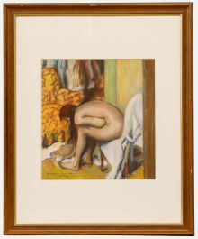 J.A. Defregger - Framed Contemporary Pastel, Drying Off