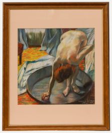 J.A. Defregger - Framed Contemporary Pastel, Sponging Down
