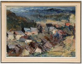 Anton Richter - Framed Mid 20th Century Oil, Lowland Village