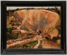 Early 20th Century Oil - Tunnel in the Mountains