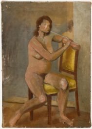 Maurice Edgar Connell - Mid 20th Century Oil, Nude on Yellow Chair
