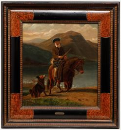 Follower of D.A.R. Jones (1806-1874) -19th Century Oil, Ghillie in the Highlands