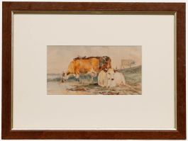 Circle of Thomas Sidney Cooper - 19th Century Watercolour, Cattle in a Landscape