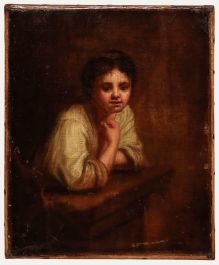 Rembrandt - 19th Century Oil, Girl at a Window