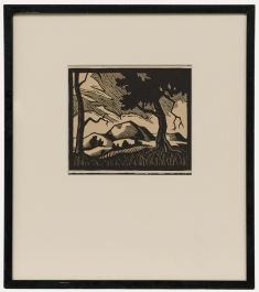Alfred Percy Friend - Early 20th Century Wood Engraving, Silhouetted Trees