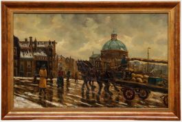 Early 20th Century Oil - View of the Ronde Lutherse Kerk