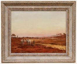William James Laidlay - Late 19th Century Oil, Ploughing the Field at Dawn