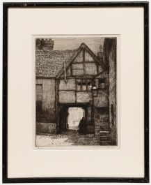 Mortimer Menpes - Framed Early 20th Century Etching, An Old Inn Courtyard