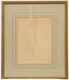Mid 20th Century Sanguine - Nude in Red
