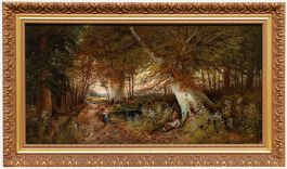 Thomas W. Lascelles - Late 19th Century Oil, Resting Under a Tree